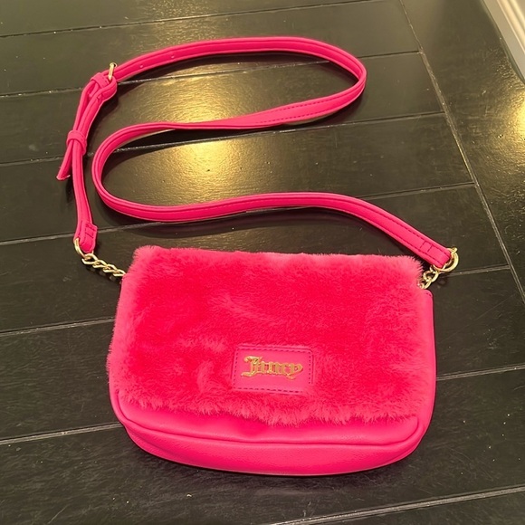 Juicy Couture Handbags - NWOT Juicy Couture Hot Pink Fluff Crossbody Bag